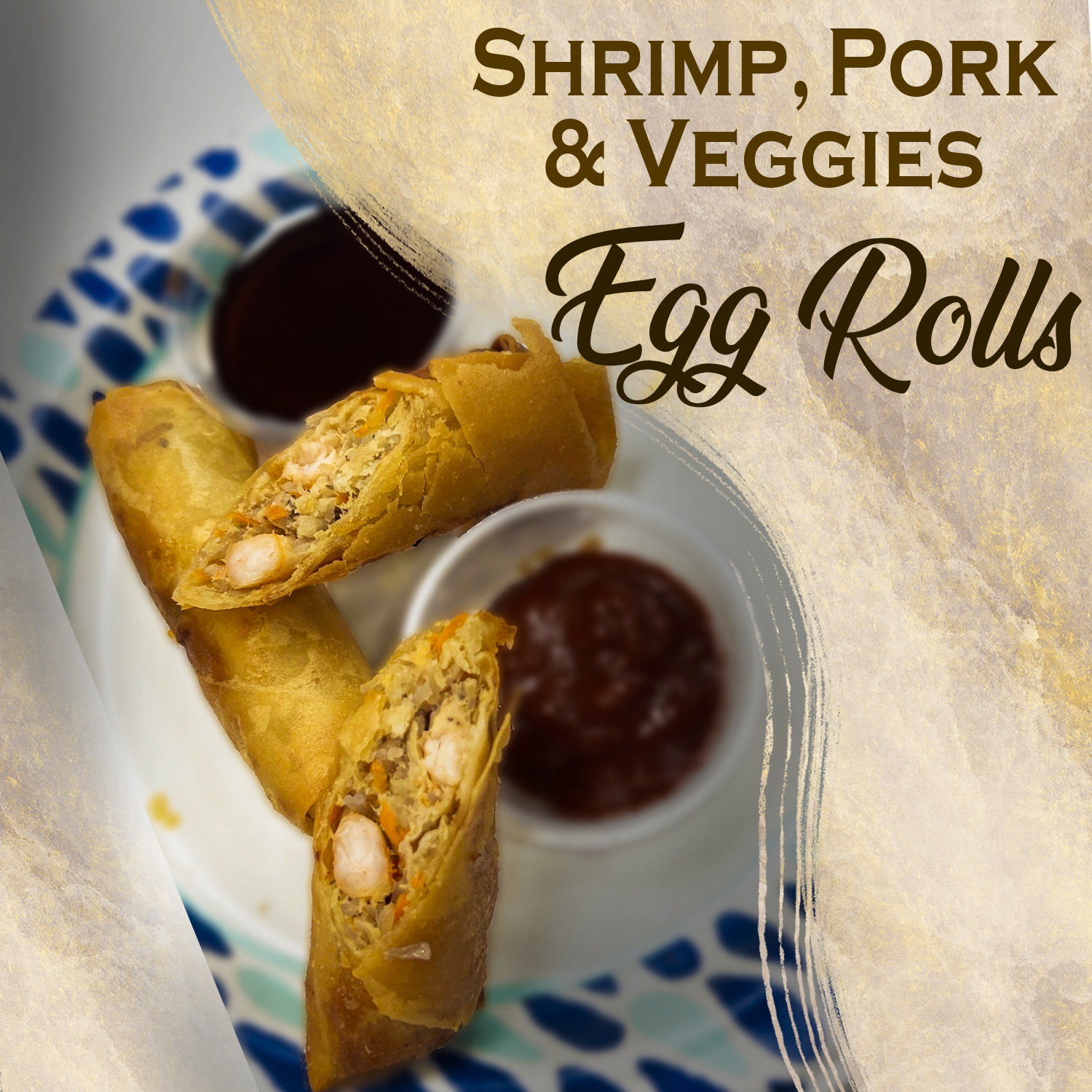 93. Shrimps, Pork and Veggies Egg Rolls (2) US Boba Tea